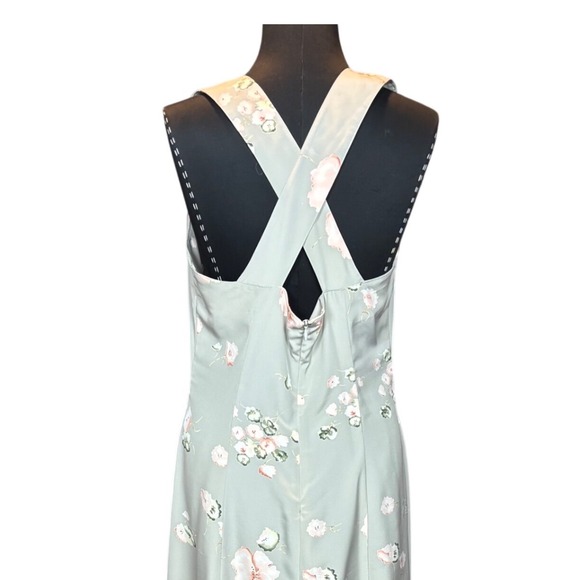 90's Vintage Newport News Floral Maxi Dress Square Neck Sleeveless Women Size 8 - Picture 2 of 4